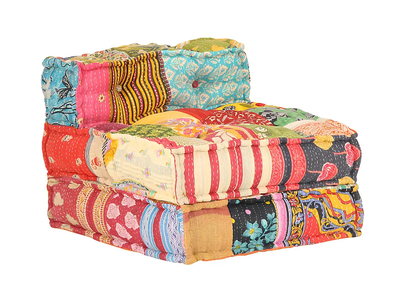 Coussin de sol pouf tissu 60 x 70 x 51 cm DEC021298