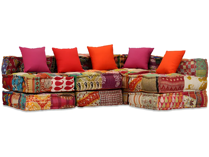 Coussins canapé de sol tissu 200 x 132 x 58 cm DEC021225