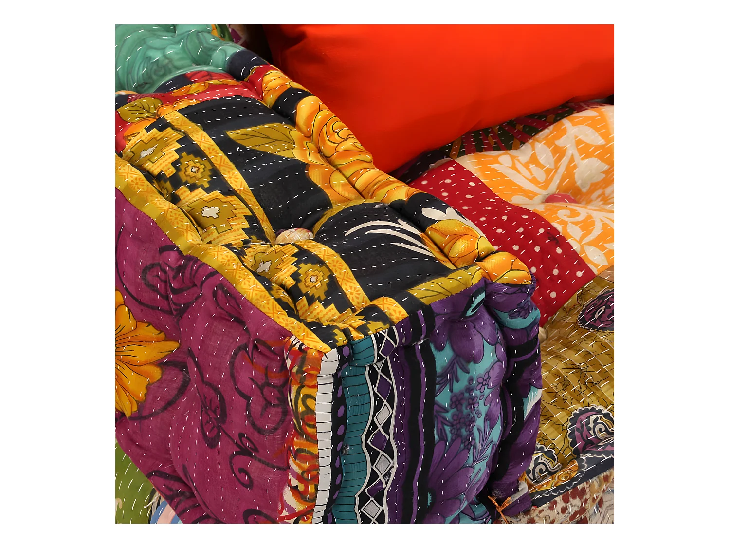 Coussins canapé de sol tissu 200 x 132 x 58 cm DEC021225