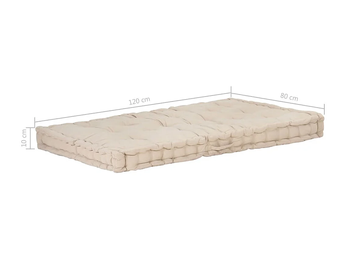 coussin de canapé palette beige 120 x 80 x 10 cm DEC021814