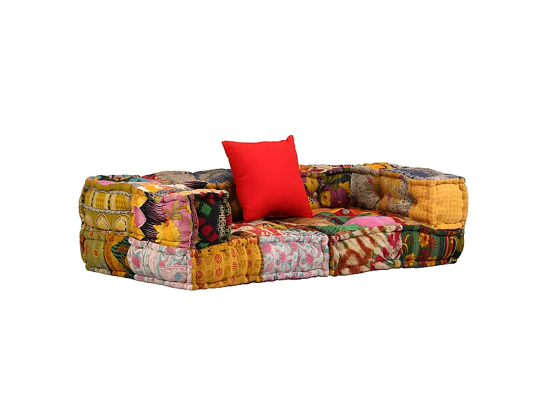 Coussins de sol poufs tissu 140 x 70 x 85 cm DEC021231