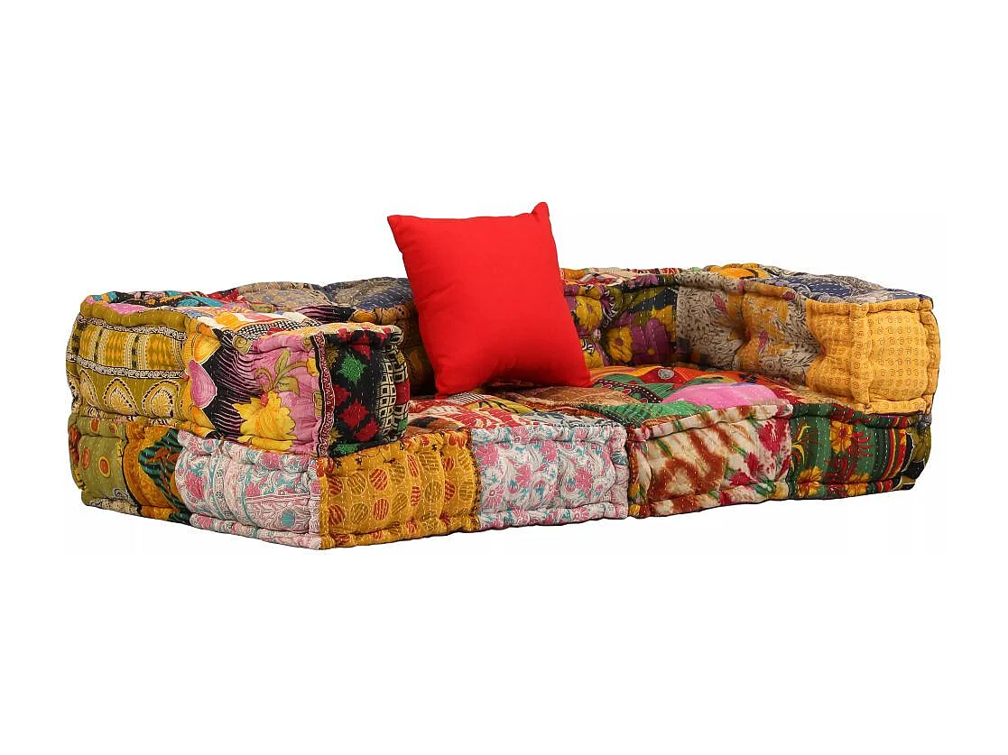 Coussins de sol poufs tissu 140 x 70 x 85 cm DEC021231