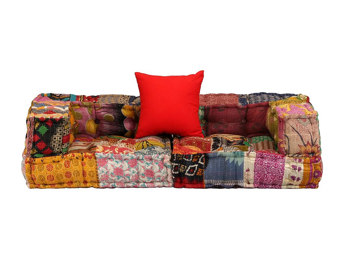 Coussins de sol poufs tissu 140 x 70 x 85 cm DEC021231