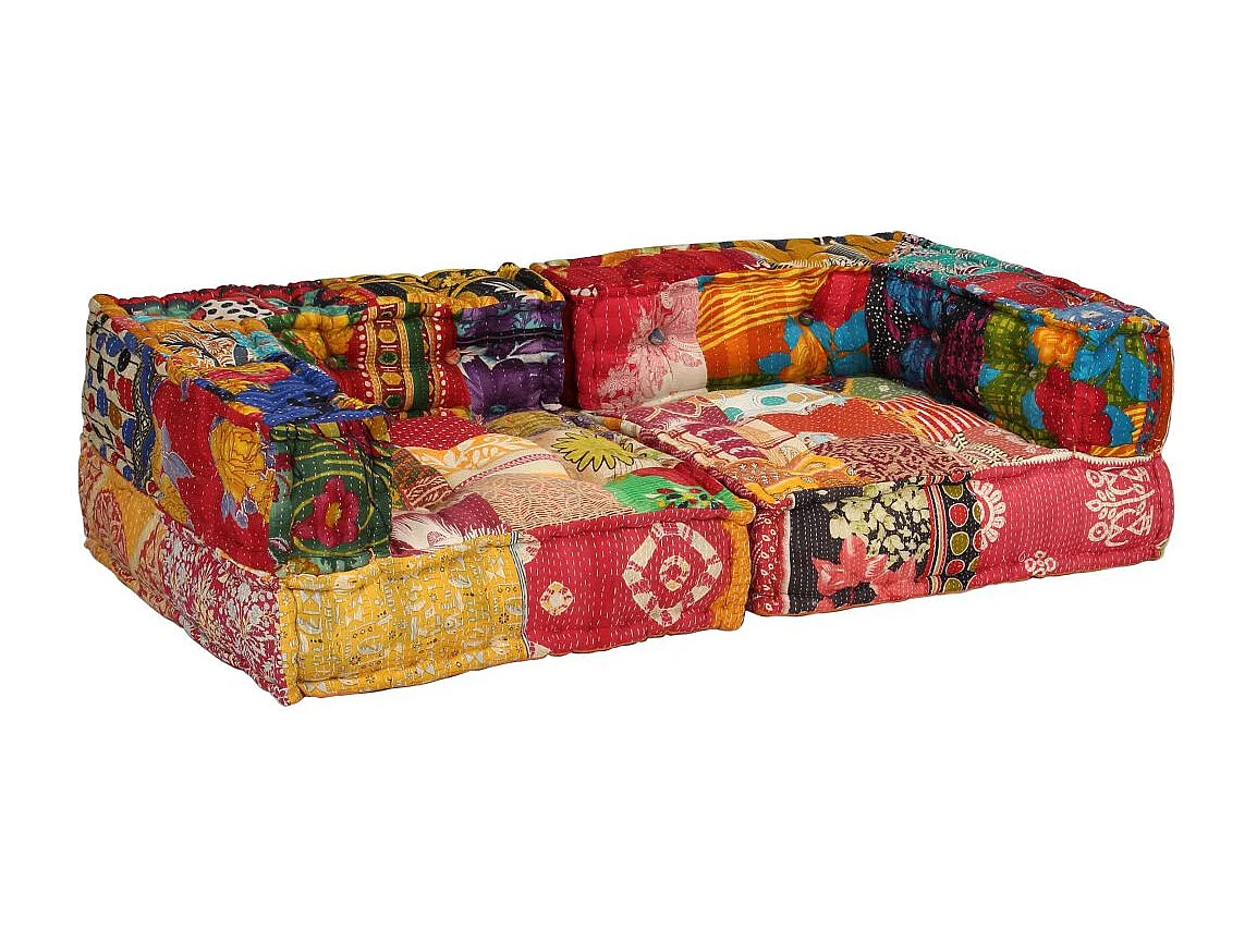Coussins de sol poufs tissu 140 x 70 x 85 cm DEC021231