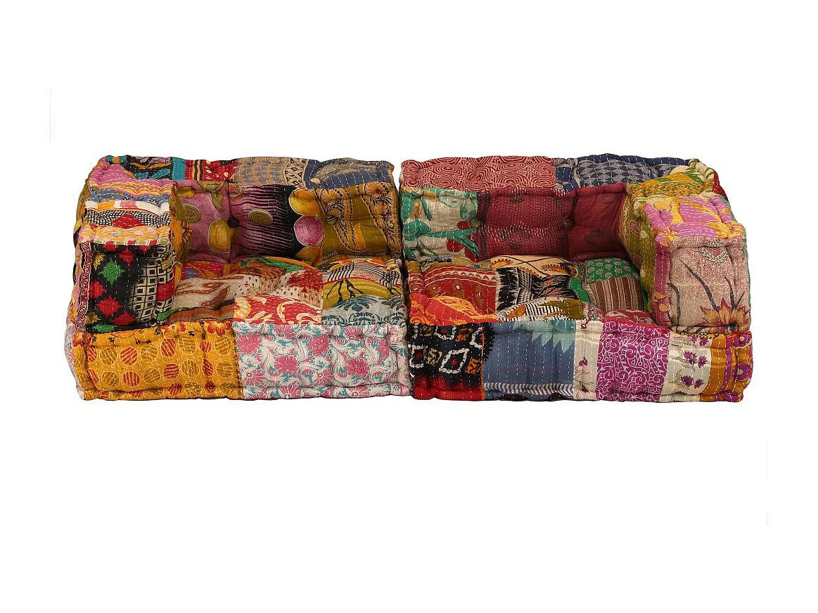 Coussins de sol poufs tissu 140 x 70 x 85 cm DEC021231
