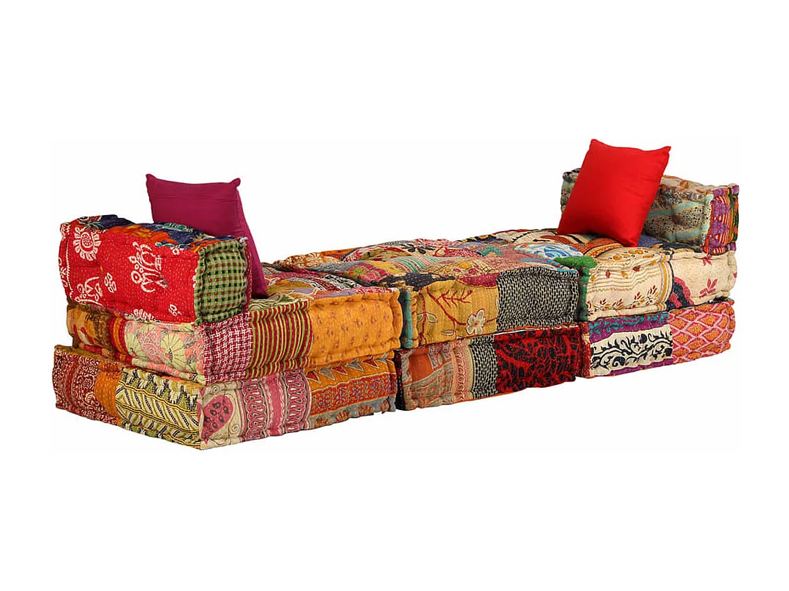 Coussins canapé de sol tissu 180 x 140 x 58 cm DEC021227