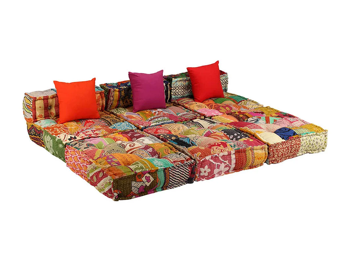 Coussins canapé de sol tissu 180 x 140 x 58 cm DEC021227