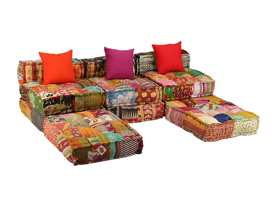 Coussins canapé de sol tissu 180 x 140 x 58 cm DEC021227