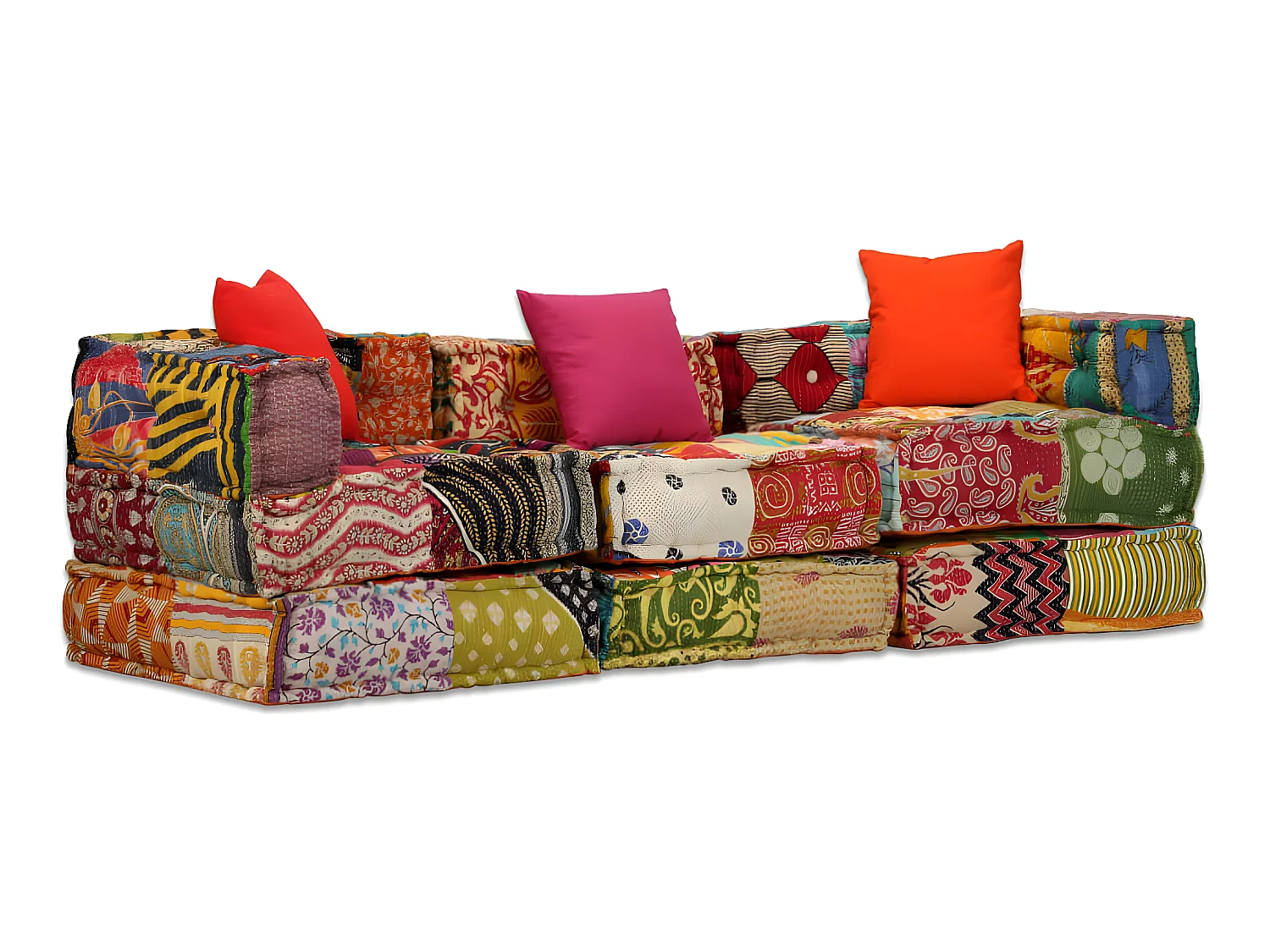 Coussins canapé de sol tissu 200 x 70 x 58 cm DEC021223