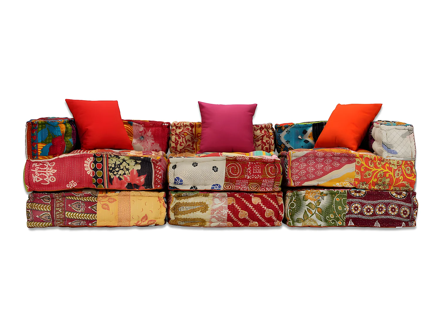 Coussins canapé de sol tissu 200 x 70 x 58 cm DEC021223