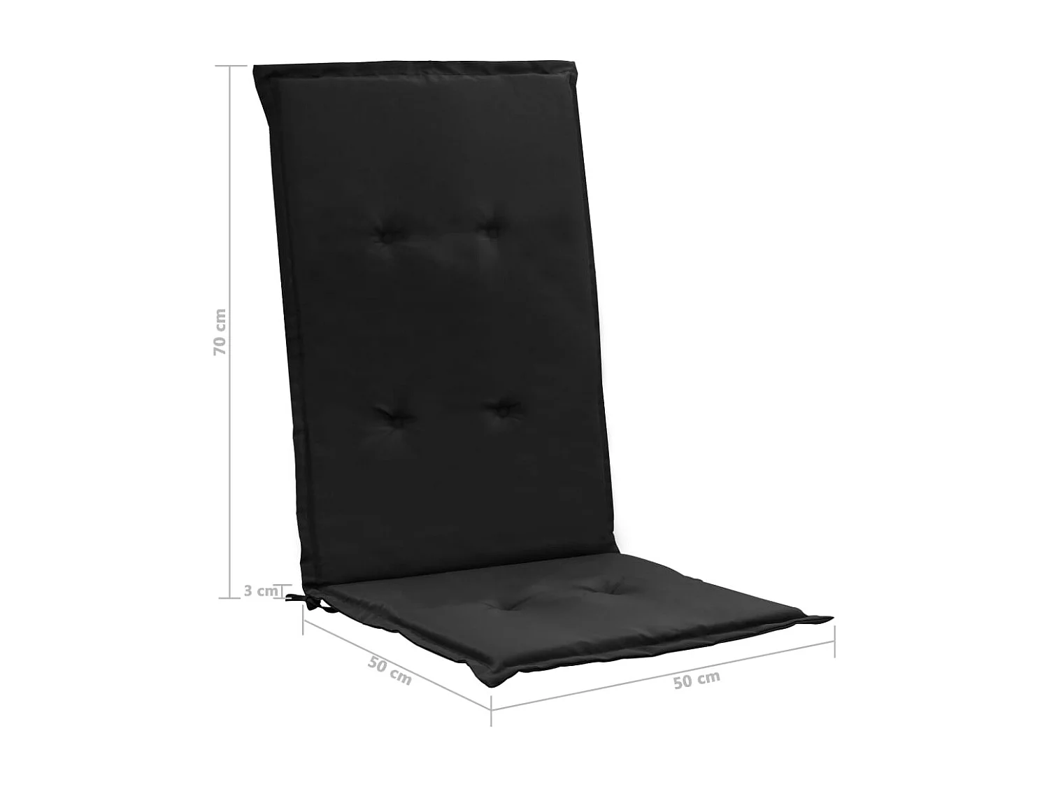 lot de 2 coussins noire 120 x 50 x 3 cm DEC021666