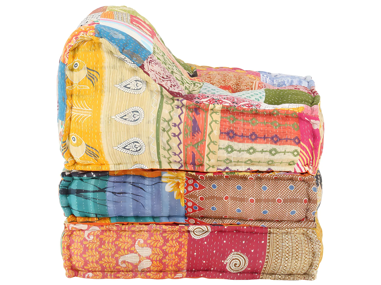 Coussin de sol pouf tissu 60 x 70 x 76 cm DEC021308