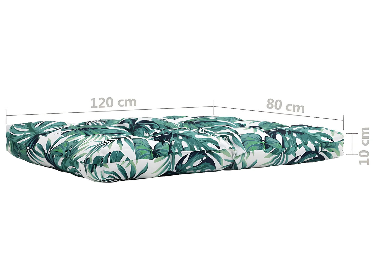 Coussin de siège de jardin imperméable 100 % polyester vert 120x80x10 cm DEC021634