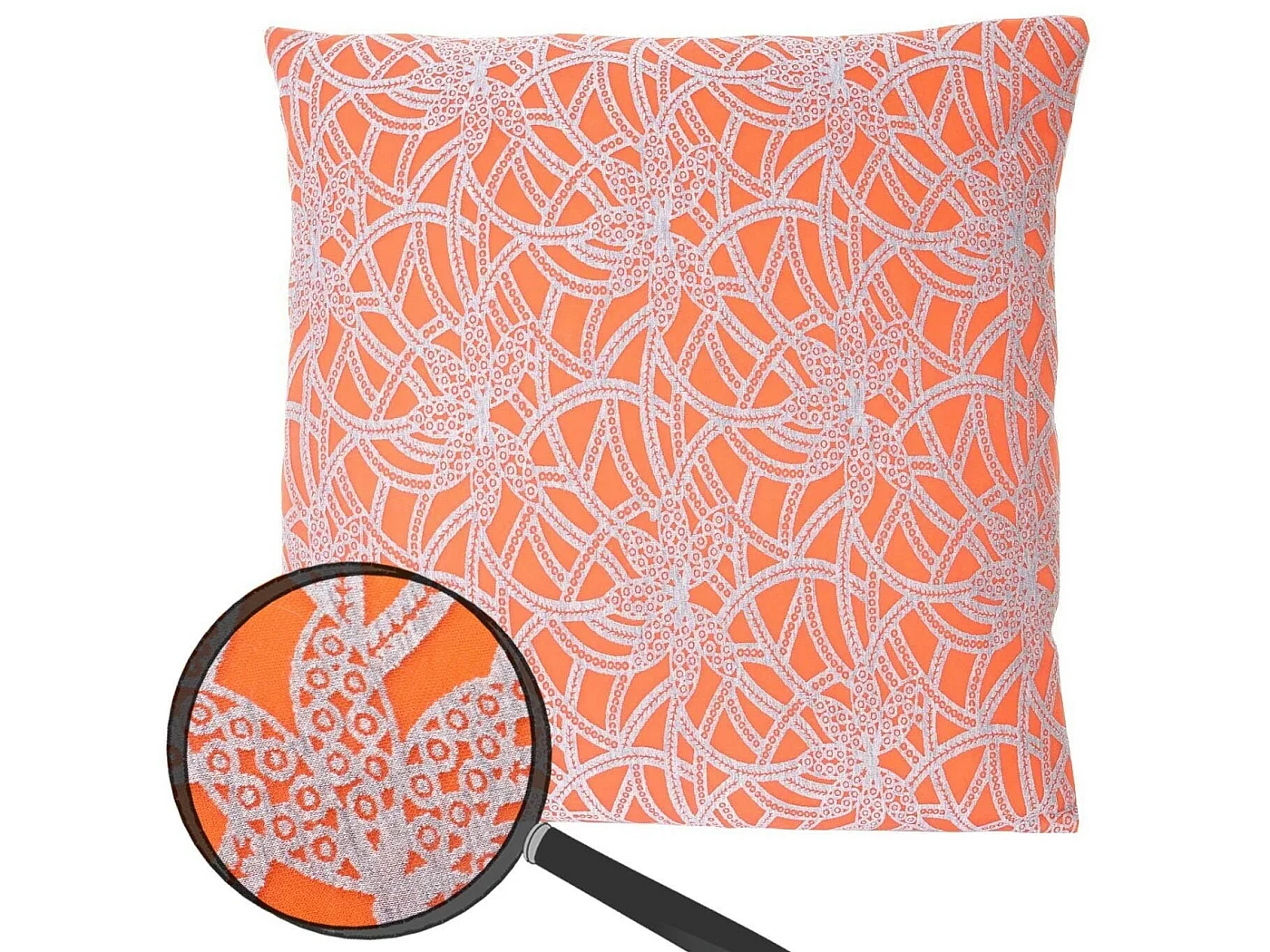 Coussin orange style baroque 45 x 45 x 5 cm DEC04075