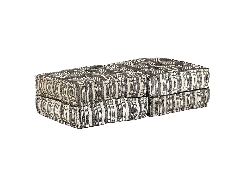 Coussins de sol poufs tissu grise 140 x 70 x 85 cm DEC021230