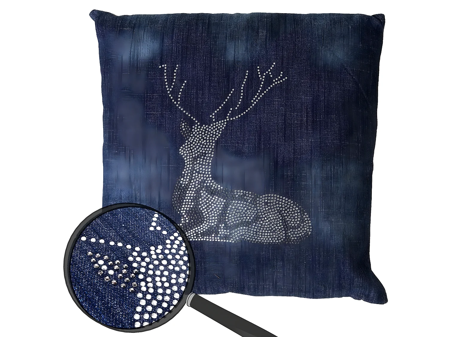 Coussin bleu avec motif bleue 45 x 1 x 45 cm DEC04074