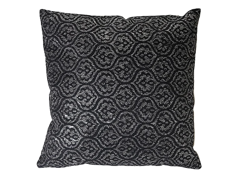 Coussin noir/gris brillant 45x45 grise 45 x 45 x 5 cm DEC04071