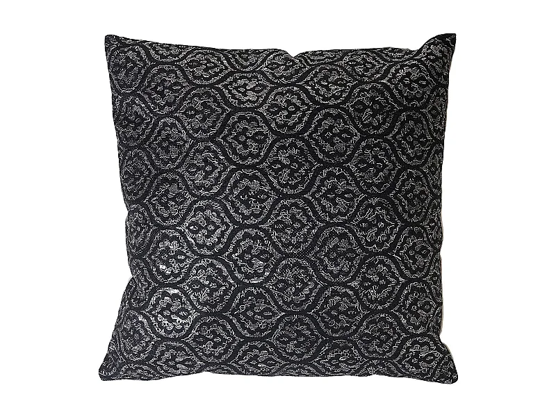 Coussin noir/gris brillant 45x45 grise 45 x 45 x 5 cm DEC04071