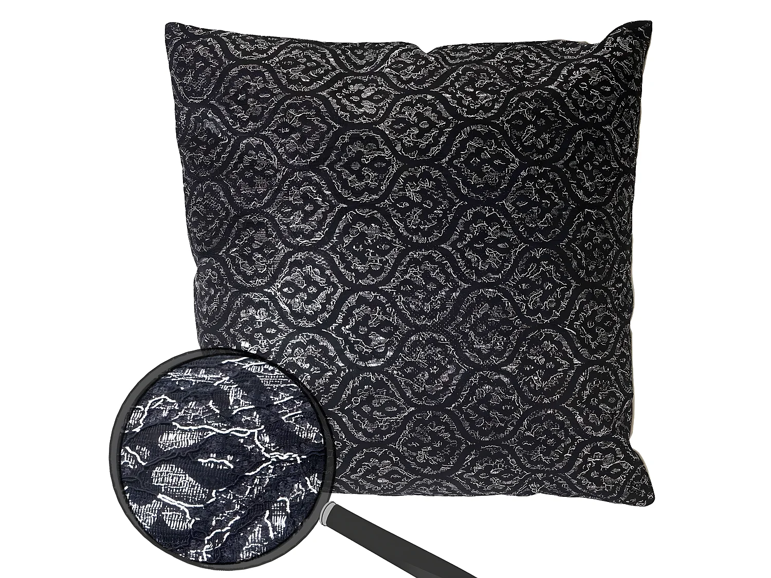 Coussin noir/gris brillant 45x45 grise 45 x 45 x 5 cm DEC04071