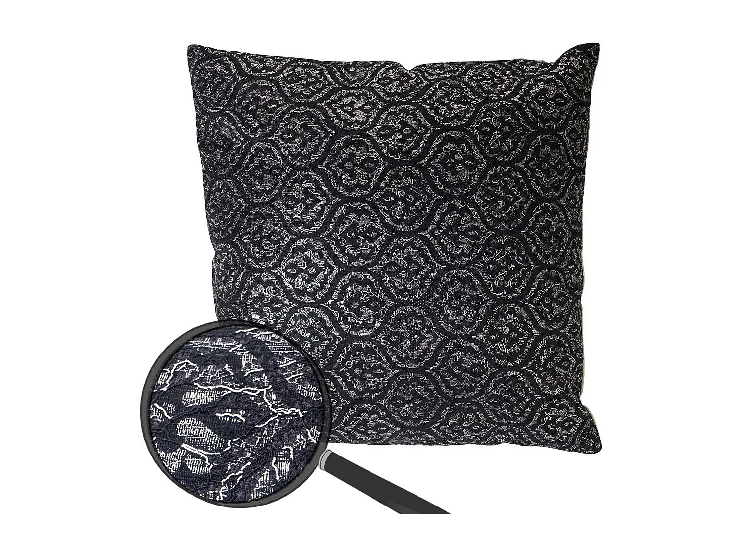 Coussin noir/gris brillant 45x45 grise 45 x 45 x 5 cm DEC04071