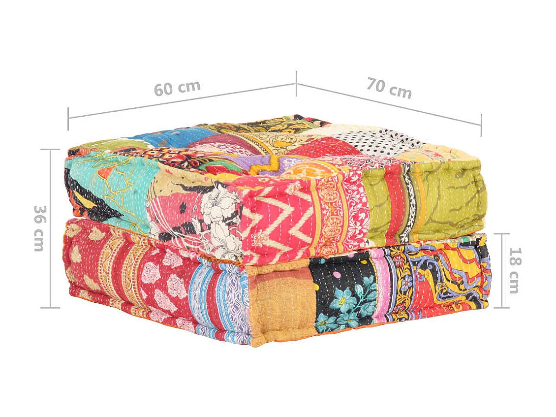 Coussin de sol pouf tissu 60 x 70 x 36 cm DEC021303