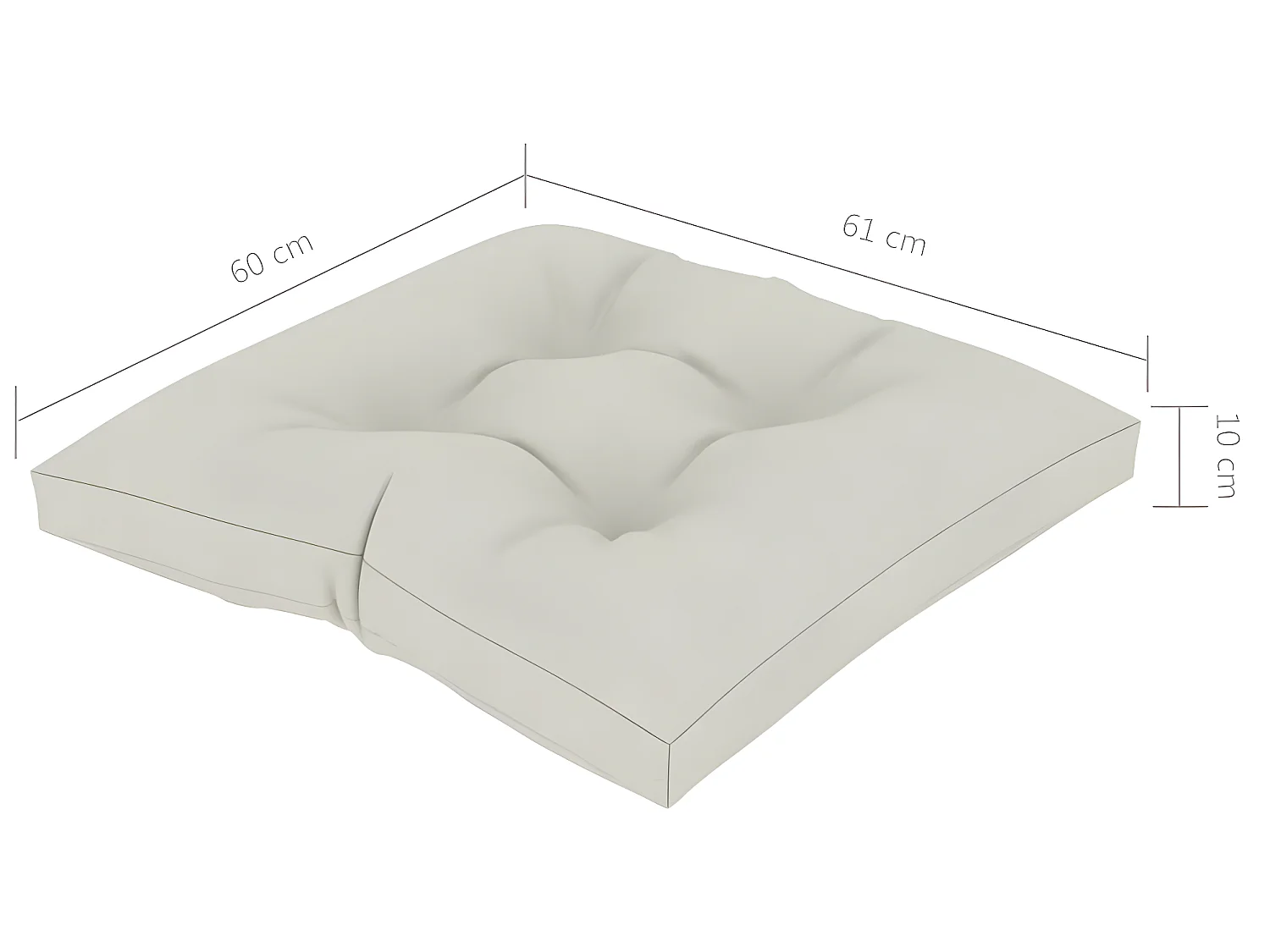 Coussin de plancher de beige 60 x 61 x 10 cm DEC021601