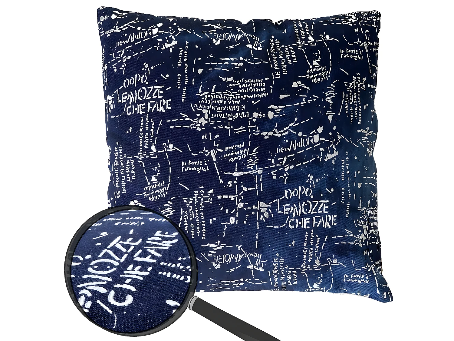 Coussin bleu brillant motif bleue 45 x 1 x 45 cm DEC04070