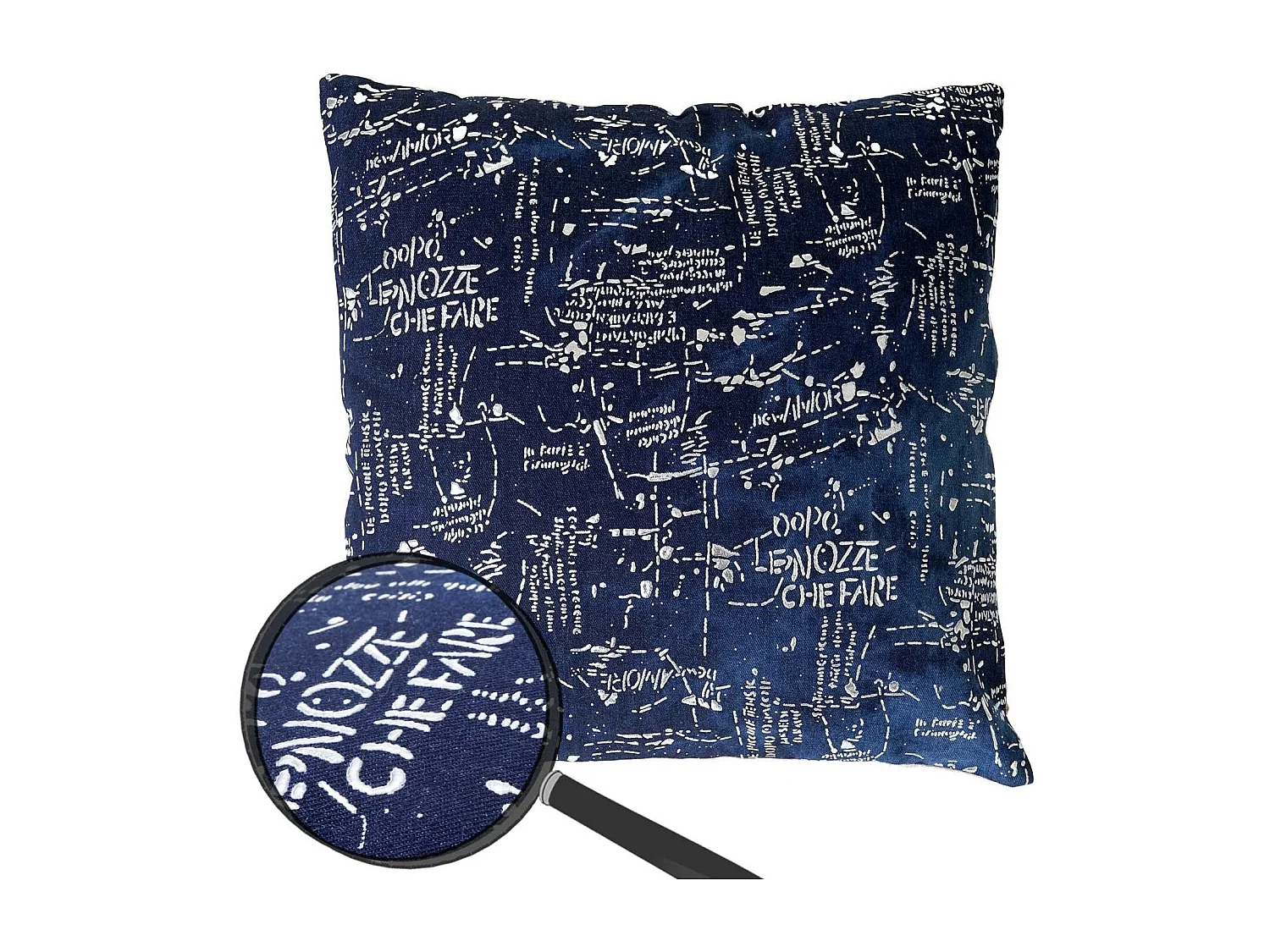 Coussin bleu brillant motif bleue 45 x 1 x 45 cm DEC04070