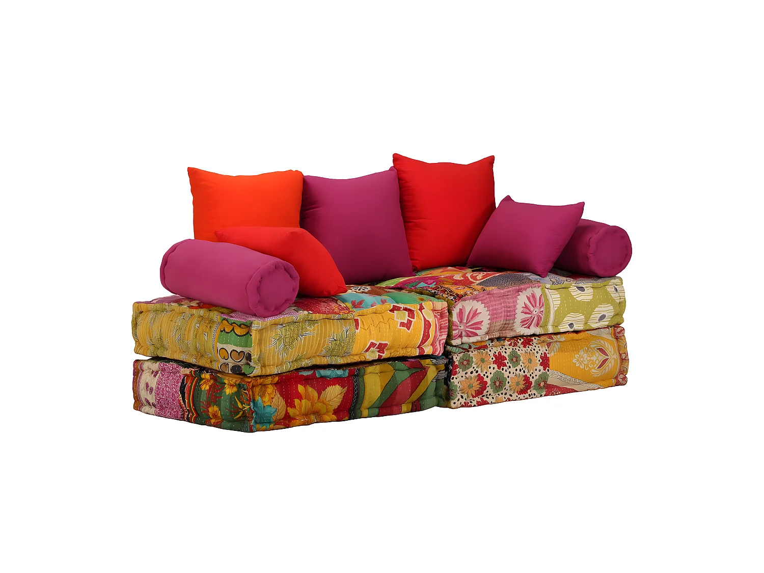 Coussins de sol poufs tissu 140 x 70 x 85 cm DEC021229