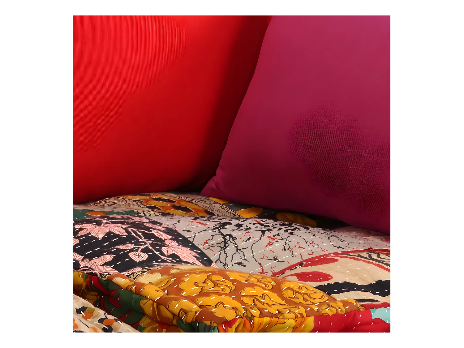 Coussins de sol poufs tissu 140 x 70 x 85 cm DEC021229