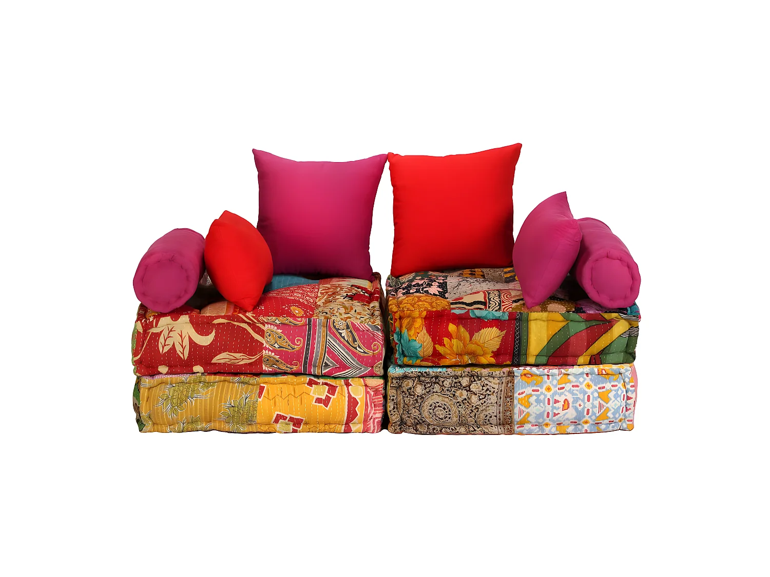 Coussins de sol poufs tissu 140 x 70 x 85 cm DEC021229