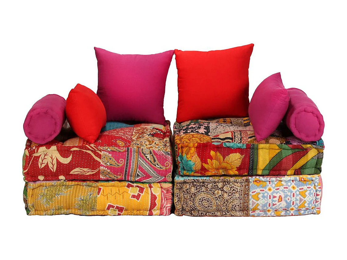 Coussins de sol poufs tissu 140 x 70 x 85 cm DEC021229