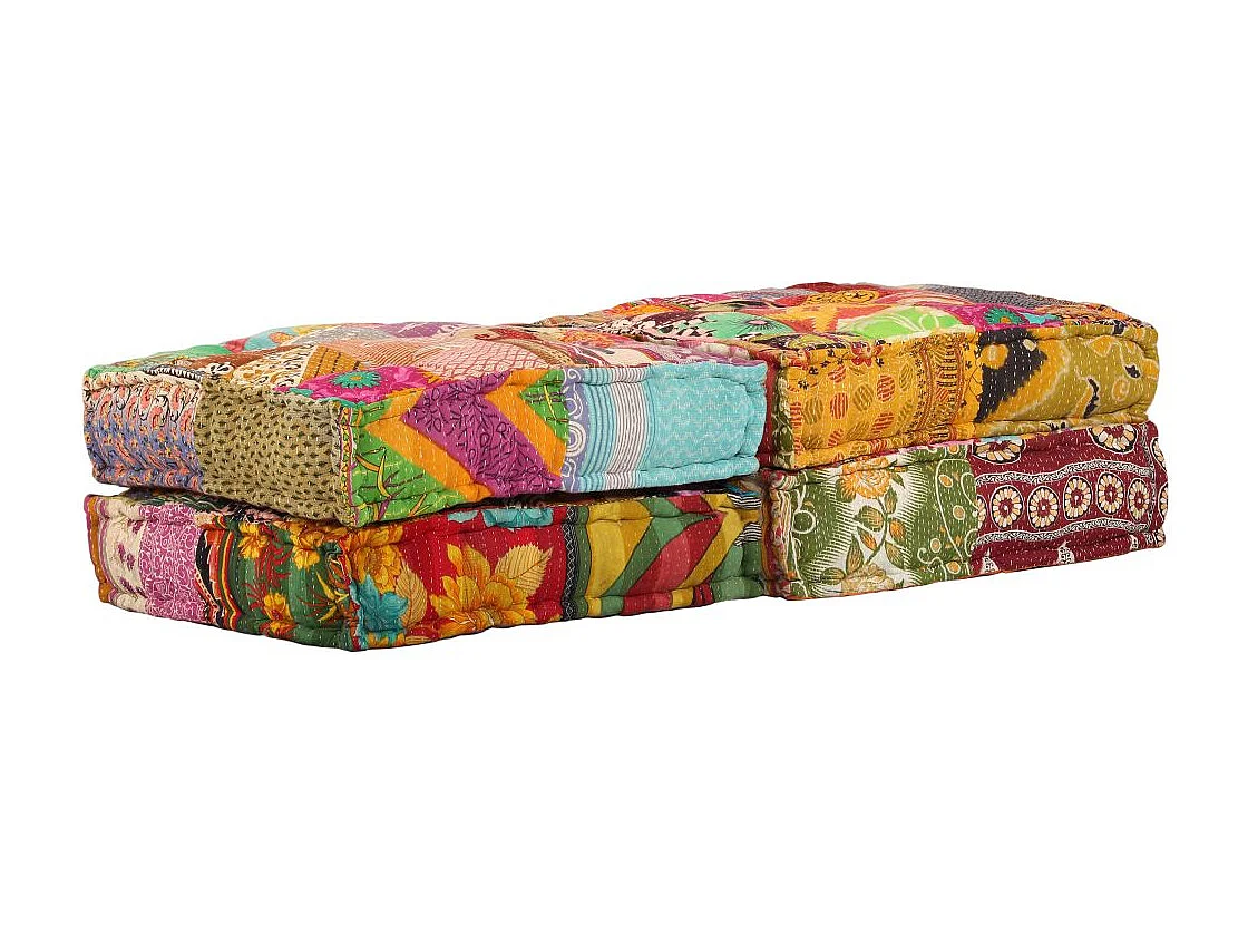 Coussins de sol poufs tissu 140 x 70 x 85 cm DEC021229