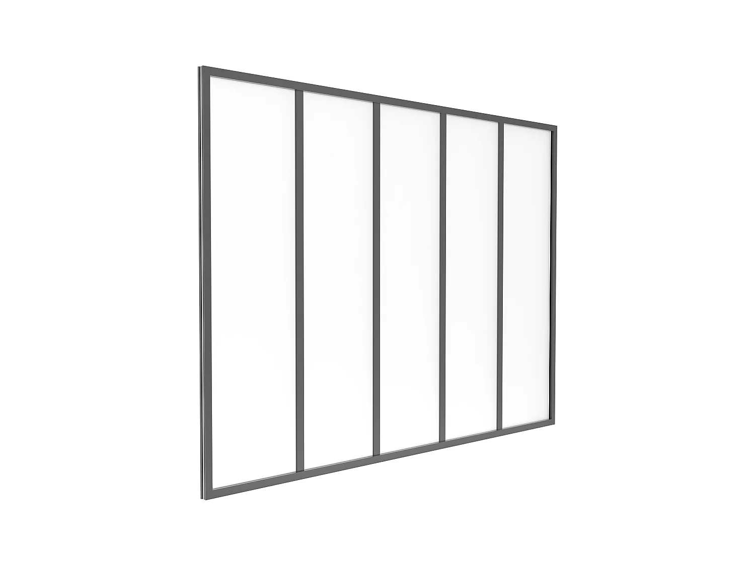 Verrière atelier en aluminium thermolaqué et verre dépoli  - 150x105 cm - Noir - BAYVIEW