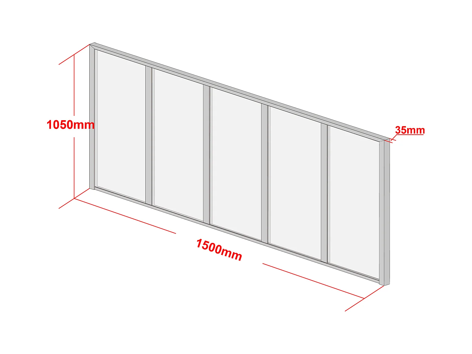 Verrière atelier en aluminium thermolaqué et verre dépoli  - 150x105 cm - Noir - BAYVIEW