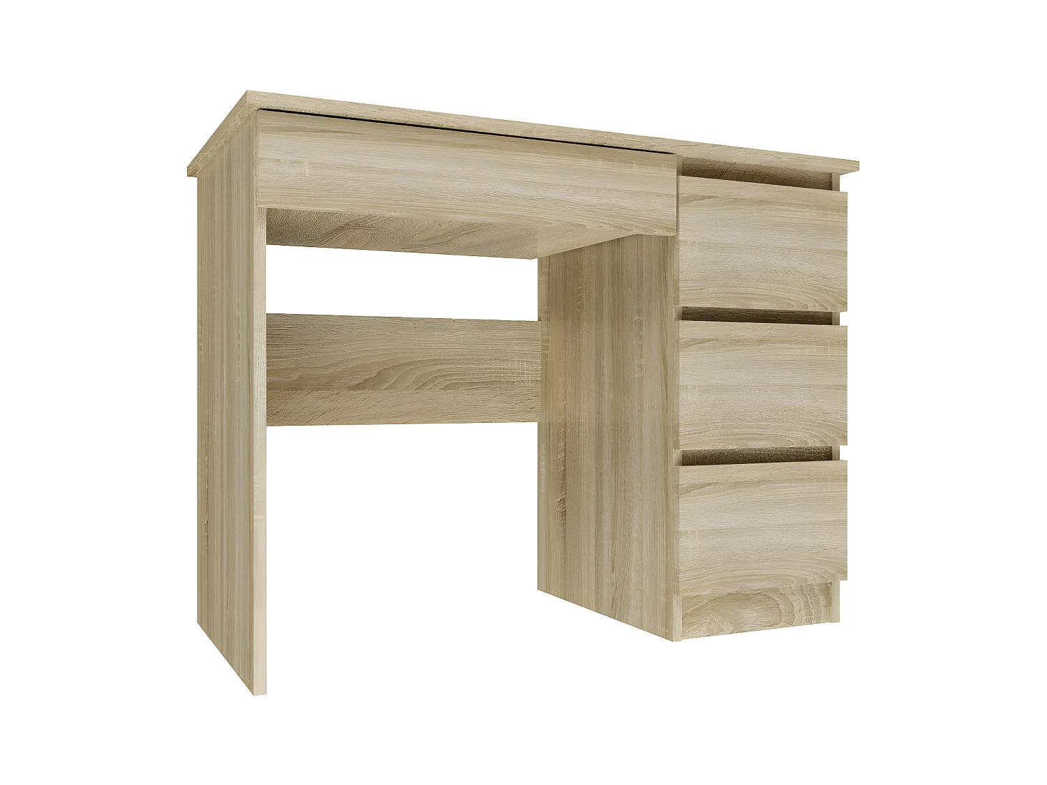 MESO - Bureau droit style moderne bureau/chambre d'ado - 98x51x76 cm - 4 tiroirs