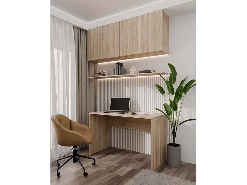 PLUS | Escritorio contemporáneo 120x76x50 cm | Tapa amplia y cómoda | Mesa de ordenador | Diseño moderno y funcional