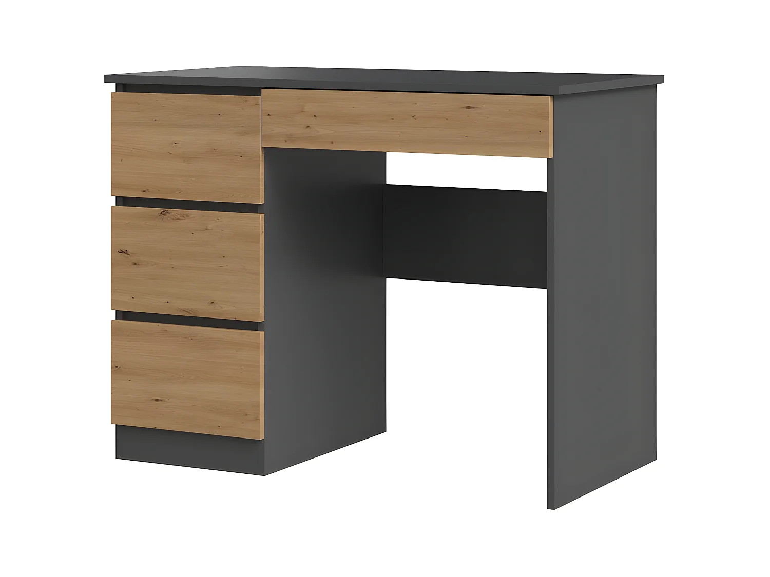 MESO - Escritorio recto oficina/dormitorio estilo moderno - 98x51x76 cm - 4 cajones