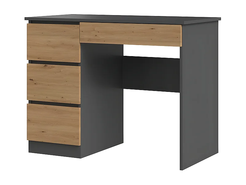 MESO - Escritorio recto oficina/dormitorio estilo moderno - 98x51x76 cm - 4 cajones