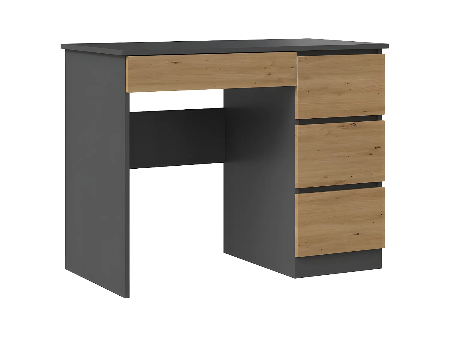 MESO - Escritorio recto de oficina/dormitorio estilo moderno - 98x51x76 cm - 4 cajones