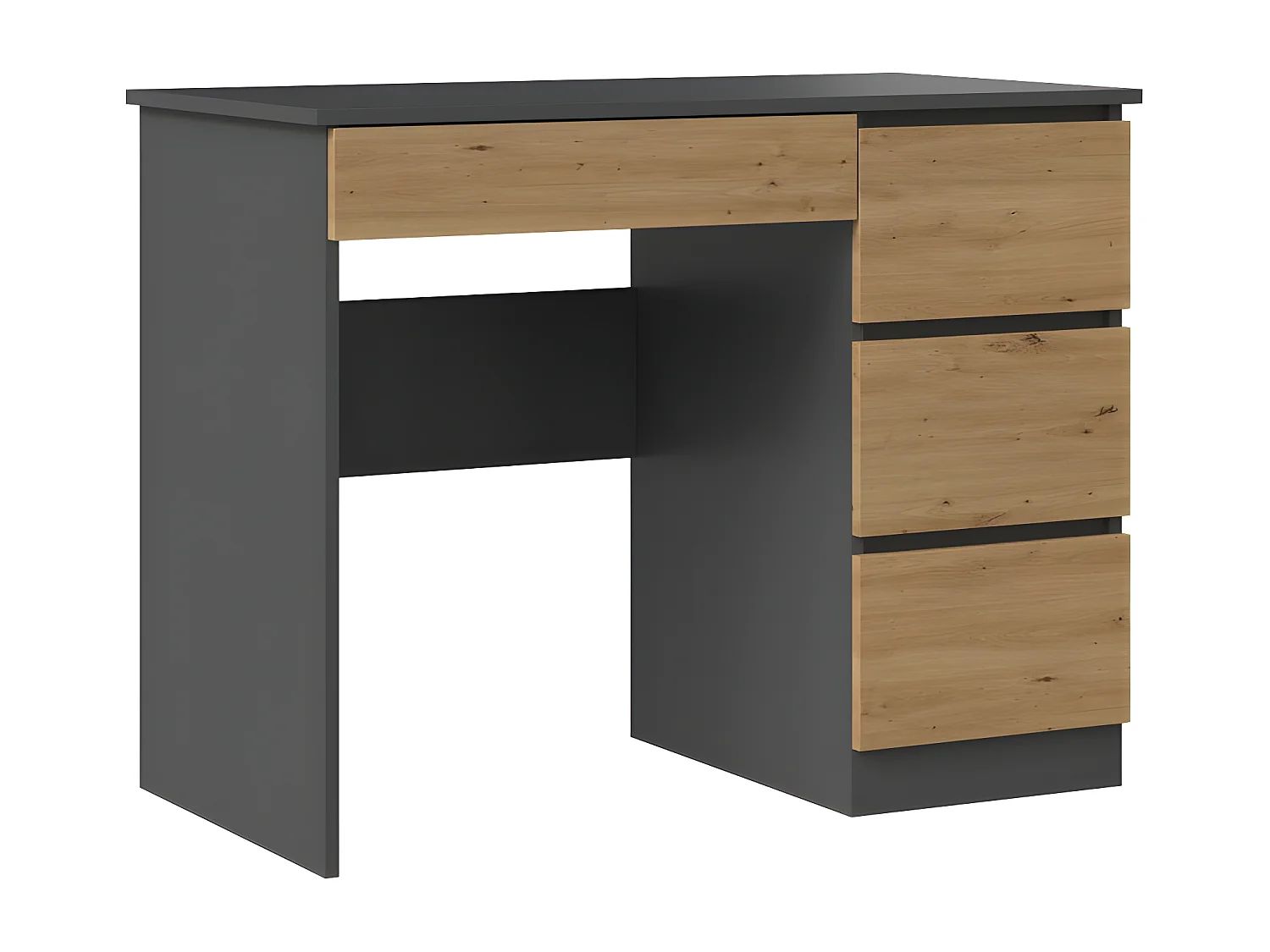 MESO - Escritorio recto de oficina/dormitorio estilo moderno - 98x51x76 cm - 4 cajones