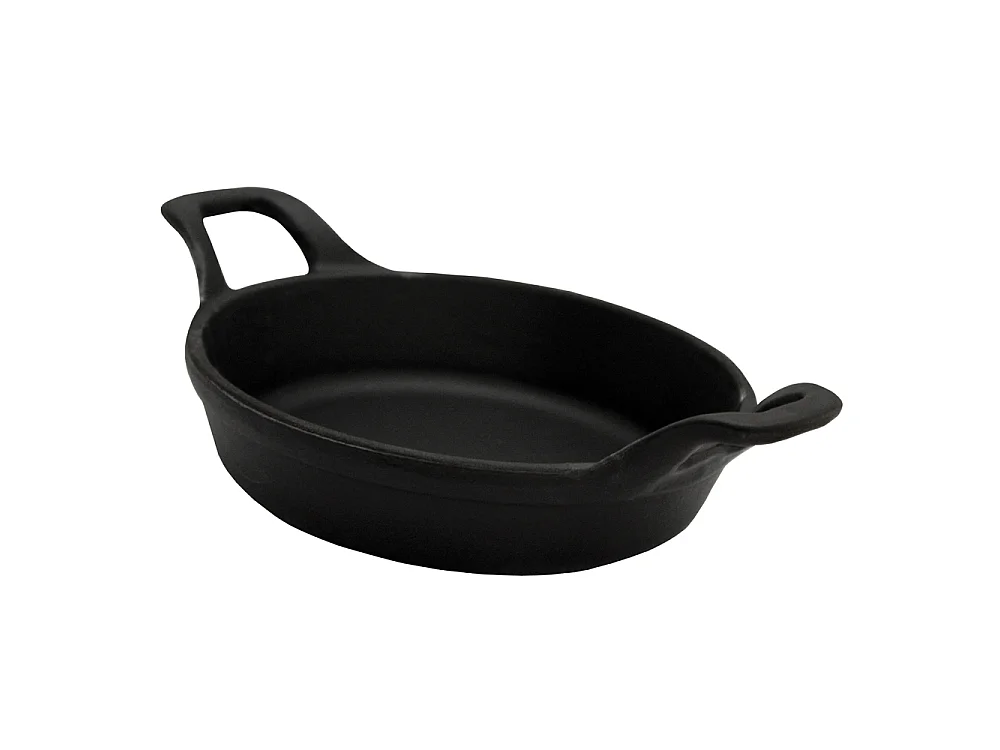 Mini plat à œufs rond en fonte noir mat 16 cm