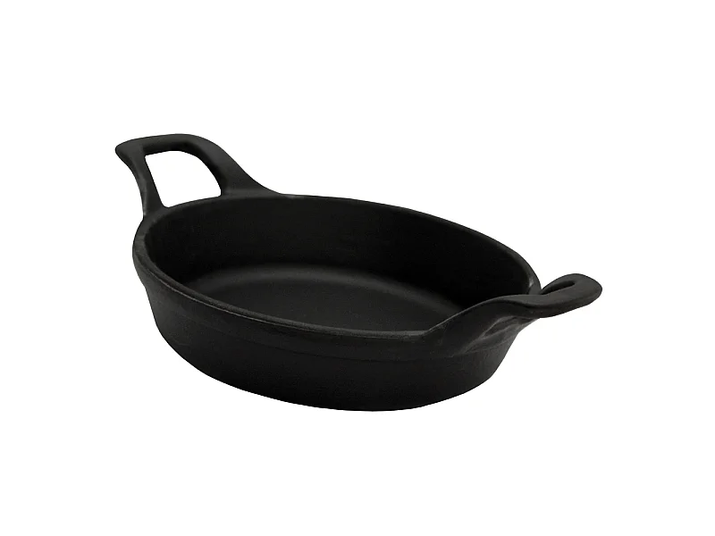 Mini plat à œufs rond en fonte noir mat 16 cm