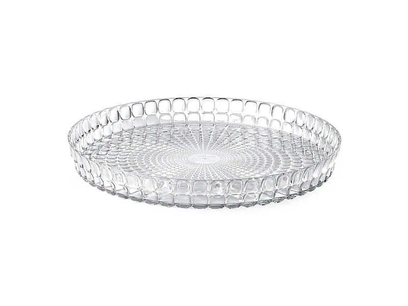 Ronde Tiffany-transparante plastic plateau van hoge kwaliteit - Diameter 35,6 cm