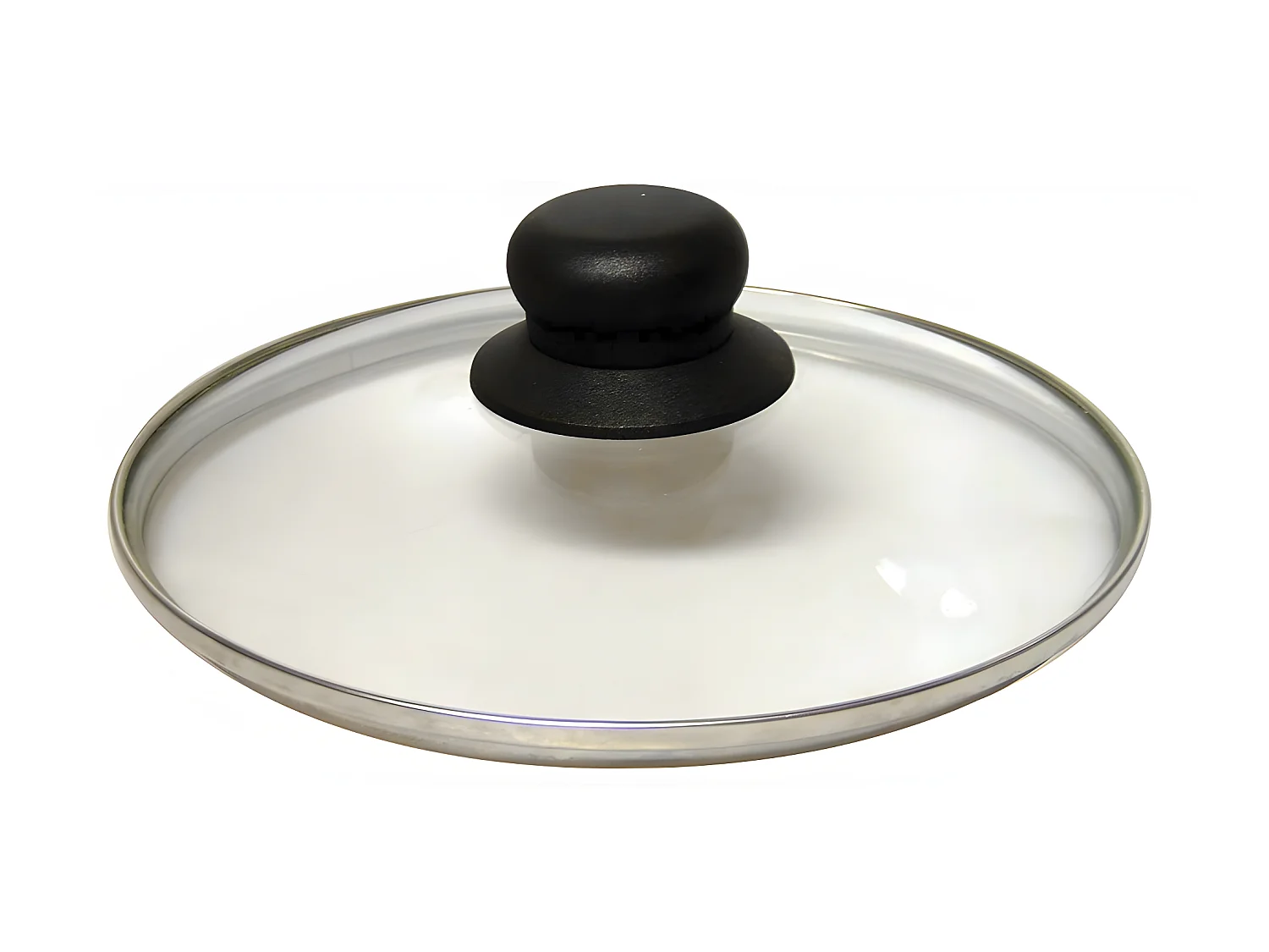 Couvercle verre 16 cm + bouton bakélite