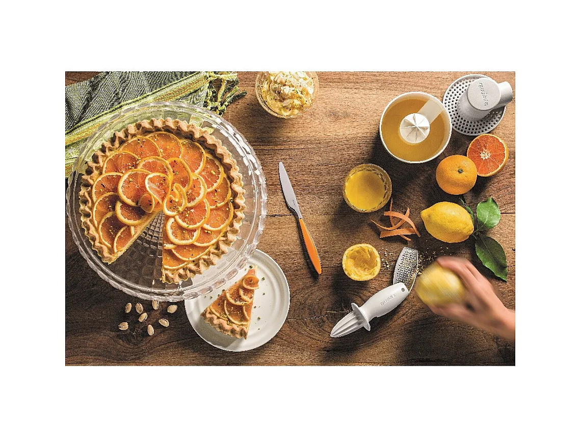 Soporte para pastel con campana Tiffany gris transparente - D 36 cm