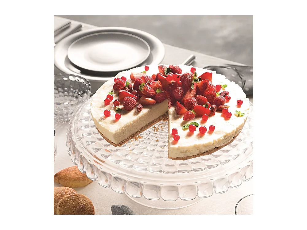 Soporte para pastel con campana Tiffany gris transparente - D 36 cm