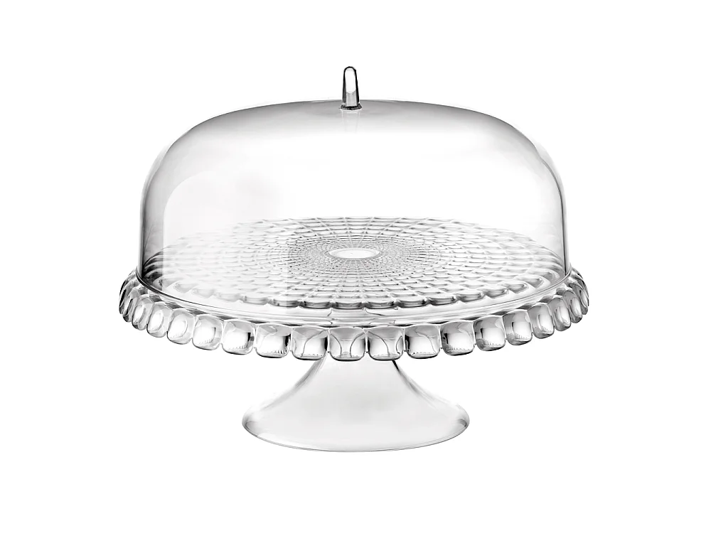 Présentoir à gâteau sur pied avec cloche 36 cm Tiffany transparent