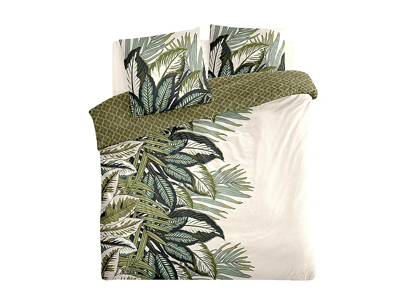 Parure de lit 2 Personnes 240 x 220 cm Housse de couette avec 2 taies Imprimé Oceania