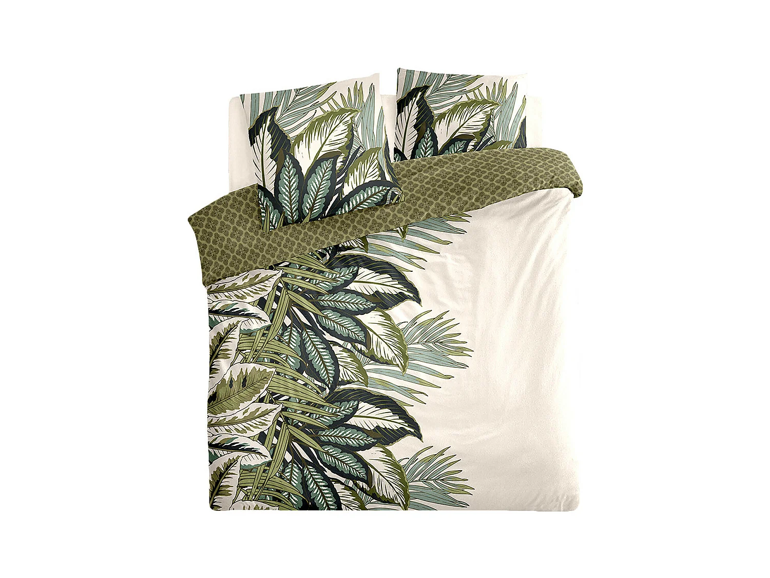 Parure de lit 2 Personnes 240 x 220 cm Housse de couette avec 2 taies Imprimé Oceania